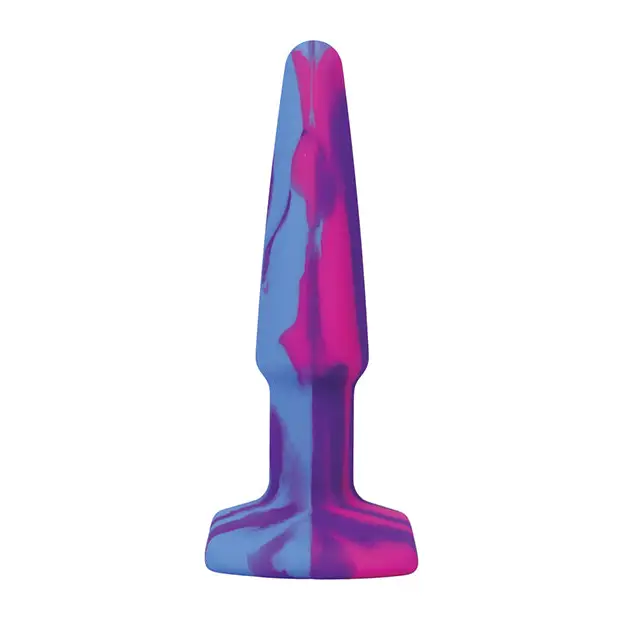 A Play 4’’ Groovy Silicone Anal Plug - Multicolor/Pink - Anal Products