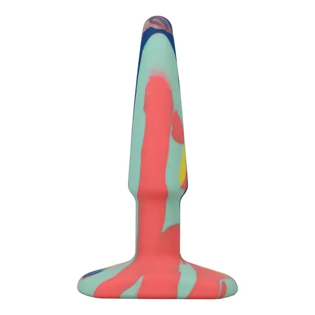 A Play 4’’ Groovy Silicone Anal Plug - Multicolor/Yellow - Anal Products