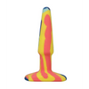 A Play 4’’ Groovy Silicone Anal Plug - Multicolor/Yellow - Anal Products
