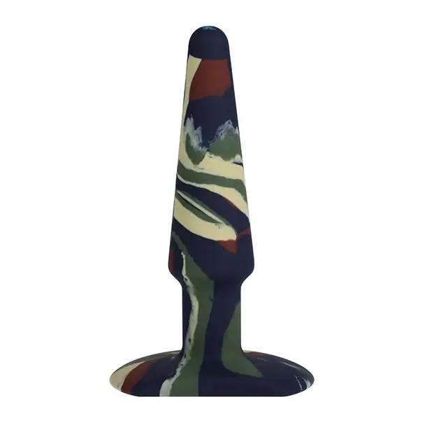 A Play 5’’ Groovy Silicone Anal Plug - Camouflage - Anal Products
