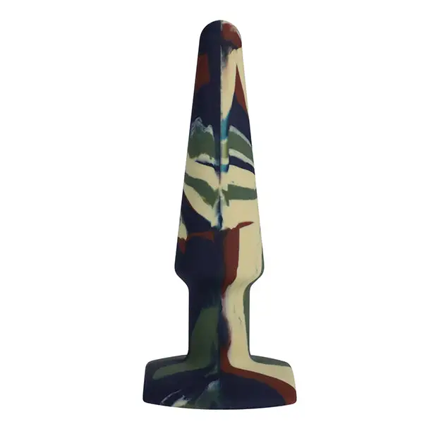 A Play 5’’ Groovy Silicone Anal Plug - Camouflage - Anal Products