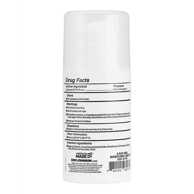 A Play Anal Desensitizing Gel - 3.4 oz - Lubricants