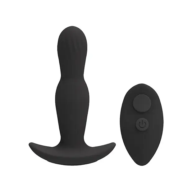 A Play Expander Rechargeable Silicone Anal Plug w/Remote - Black - Anal Products