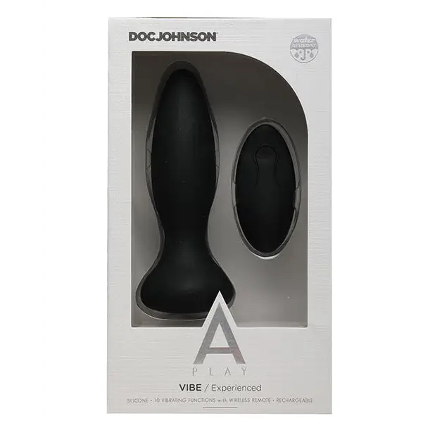A Play Rechargeable Silicone Experienced Anal Plug w/Remote - Black - Anal Products