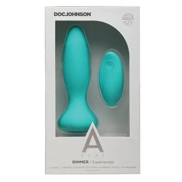 A Play Rimmer Experienced Rechargeable Silicone Anal Plug w/Remote - Teal - Anal Products