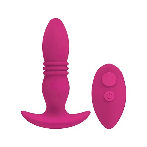 A Play Rise Rechargeable Silicone Anal Plug w/Remote - Pink - Anal Products