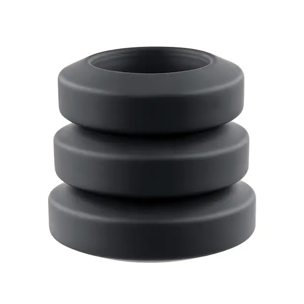 Adam & Eve Adam’s 3 pc Penis Ring Set - Black - Penis Enhancement