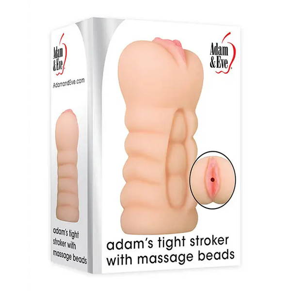 Adam & Eve Adam’s Tight Stroker w/Massage Beads - Ivory - Dolls & Masturbators