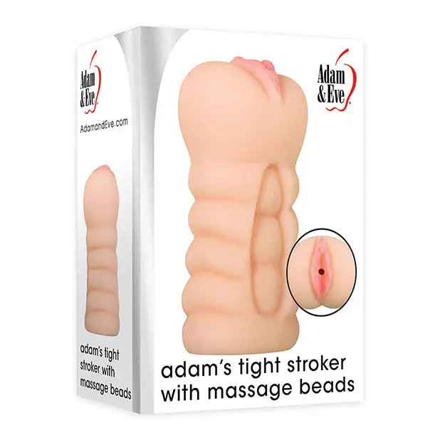 Adam & Eve Adam’s Tight Stroker w/Massage Beads - Ivory - Dolls & Masturbators