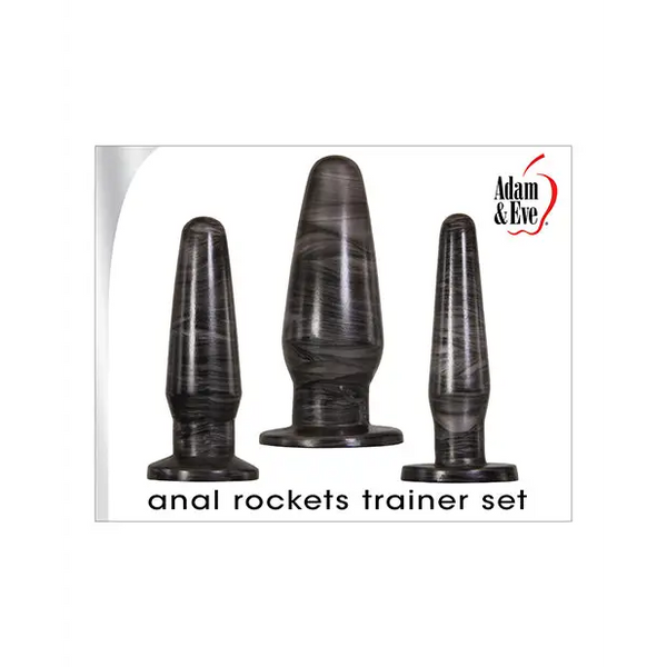 Adam & Eve Anal Rockets Trainer Set - Grey - Anal Products