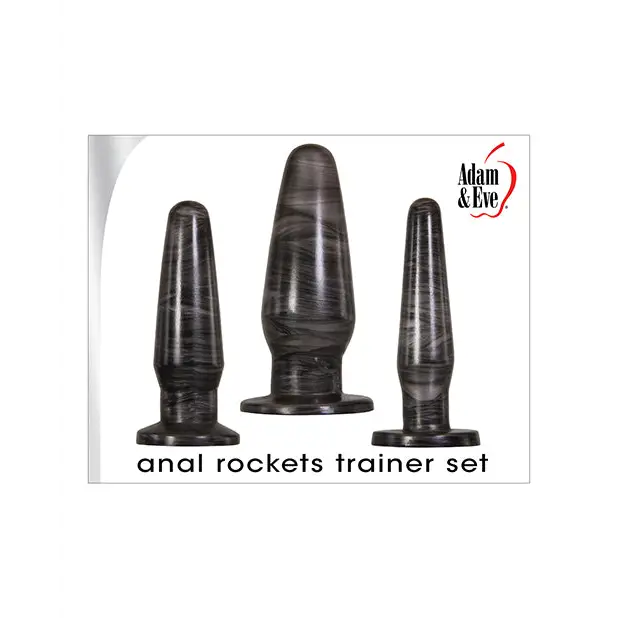 Adam & Eve Anal Rockets Trainer Set - Grey - Anal Products