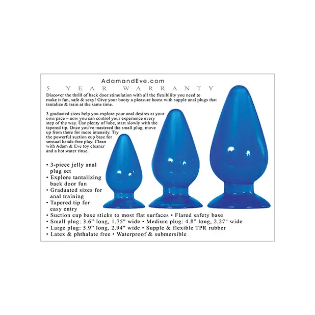 Adam & Eve Big Blue Jelly Backdoor Playset - Blue - Anal Products