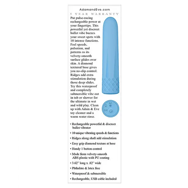 Adam & Eve Diamond Bullet - Blue - Stimulators