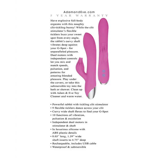 Adam & Eve Eve’s Clit Tickling Rabbit - Pink - Vibrators
