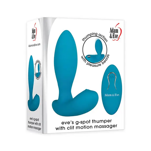 Adam & Eve Eve’s G Spot Thumper w/Clit Motion Massager - Teal - Stimulators