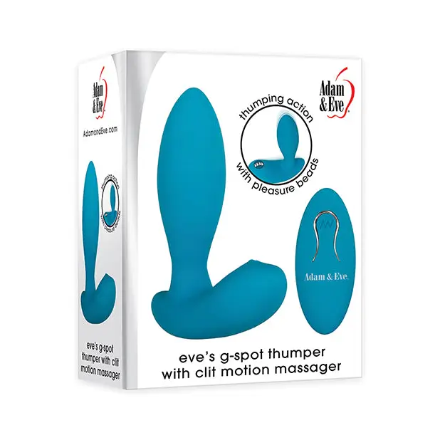 Adam & Eve Eve’s G Spot Thumper w/Clit Motion Massager - Teal - Stimulators