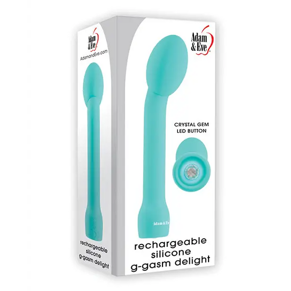 Adam & Eve G-Gasm Delight Rechargeable Silicone G Spot Vibe - Teal - Vibrators