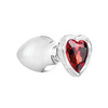 Adam & Eve Red Heart Gem Glass Plug - Large - Anal Products