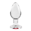 Adam & Eve Red Heart Gem Glass Plug - Large - Anal Products