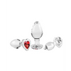 Adam & Eve Red Heart Gem Glass Plug Set - Anal Products
