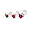 Adam & Eve Red Heart Gem Glass Plug Set - Anal Products