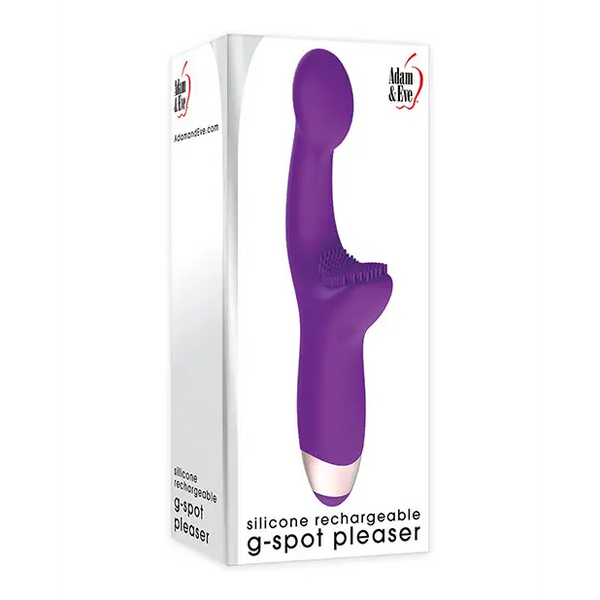 Adam & Eve Silicone G Spot Pleaser Rechargeable Dual Stim - Purple - Vibrators