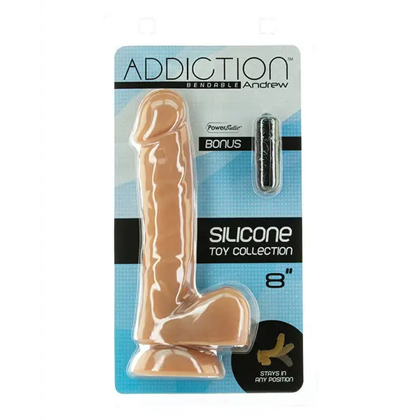 Addiction Andrew 8’’ Bendable Dong - Caramel - Dongs & Dildos