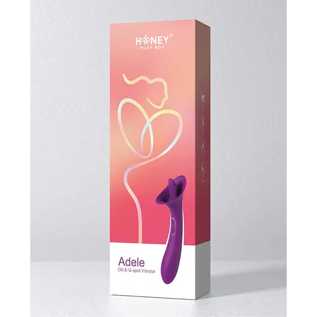 Adele Clit Licking Tongue Vibrator w/ G Spot Stimulator - Purple - Stimulators