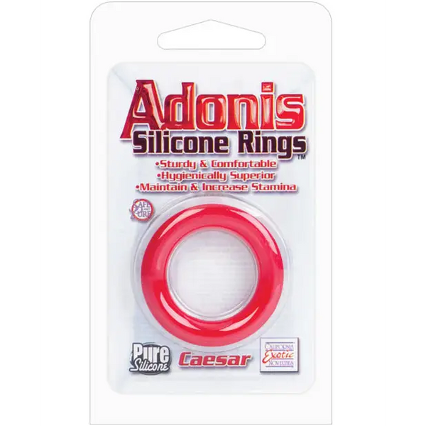 Adonis Caesar Silicone Ring - Red - Penis Enhancement