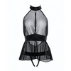 Adore Be My Baby Sheer Mesh Harness Babydoll & Open Panty Black O/S - Lingerie - Packaged