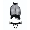 Adore Be My Baby Sheer Mesh Harness Babydoll & Open Panty Black O/S - Lingerie - Packaged