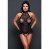 Adore Be My Baby Sheer Mesh Harness Babydoll & Open Panty Black O/S - Lingerie - Packaged