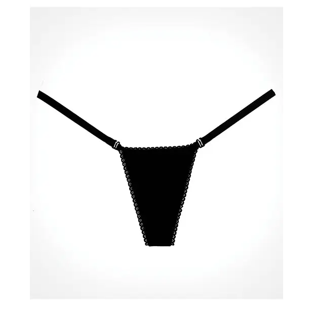 Adore Between the Cheats Wetlook Panty Black O/S - Lingerie - Packaged