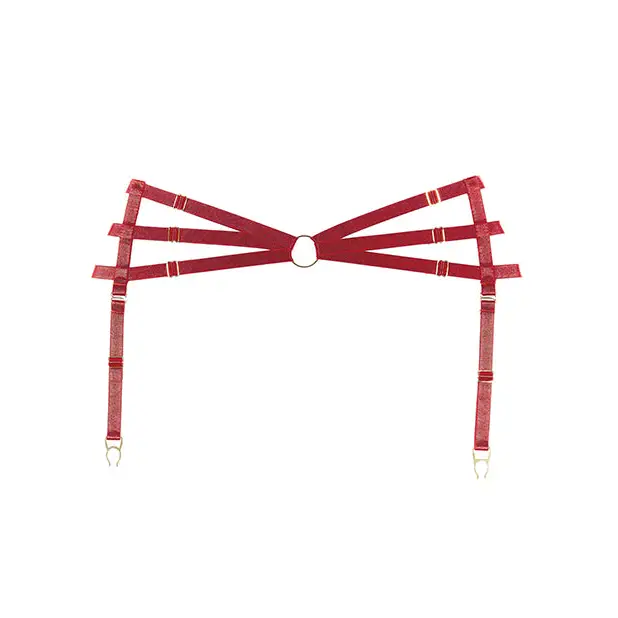 Adore Femme Fatale Waist Harness w/Detachable Garters Red O/S - Lingerie - Packaged
