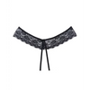 Adore Foreplay Lace & Mesh Front Open Panty Black O/S - Lingerie - Packaged