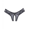 Adore Foreplay Lace & Mesh Front Open Panty Black O/S - Lingerie - Packaged