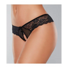 Adore Foreplay Lace & Mesh Front Open Panty Black O/S - Lingerie - Packaged