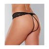 Adore Foreplay Lace & Mesh Front Open Panty Black O/S - Lingerie - Packaged