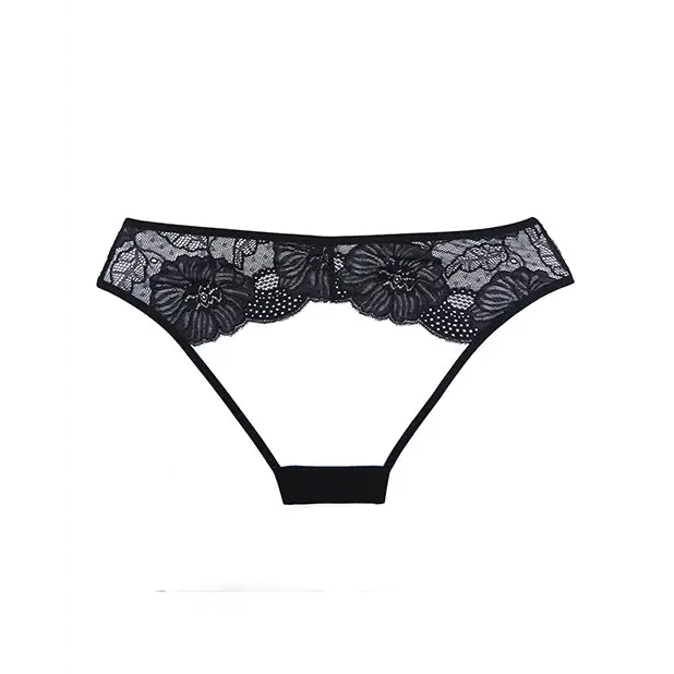 Adore Kiss Mesh & Lace Open Panty Black O/S - Lingerie - Packaged
