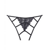 Adore Luv Web Strappy Open Front Panty Black O/S - Lingerie - Packaged
