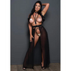 Adore Mademoiselle Moi Harness Teddy Dress w/Attached Open Panty Black O/S - Lingerie - Packaged