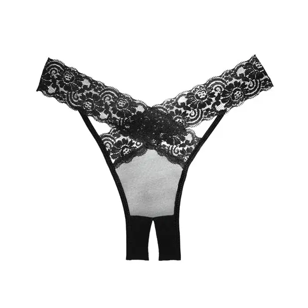 Adore Sheer & Lace Desire Panty Black O/S - Lingerie - Packaged