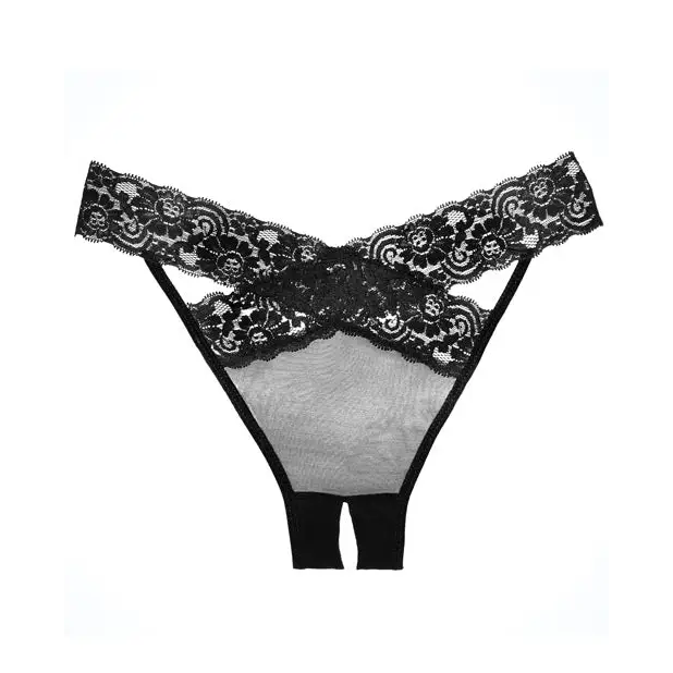 Adore Sheer & Lace Desire Panty Black O/S - Lingerie - Packaged