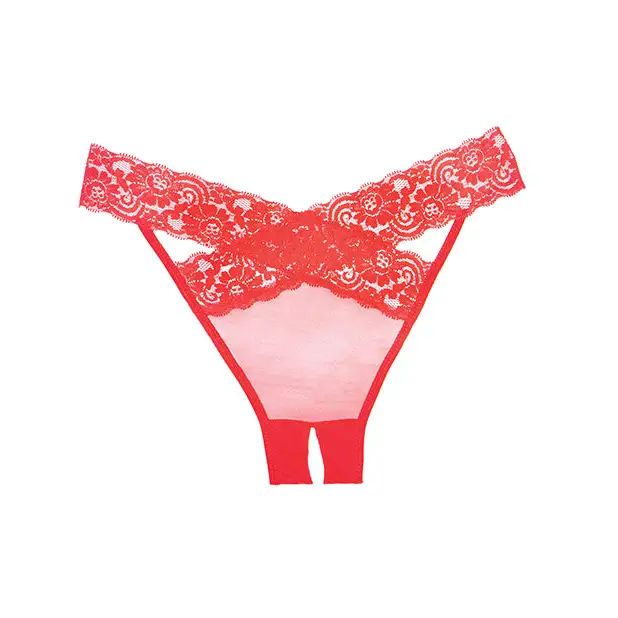 Adore Sheer & Lace Desire Panty Red O/S - Lingerie - Packaged