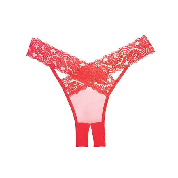 Adore Sheer & Lace Desire Panty Red O/S - Lingerie - Packaged