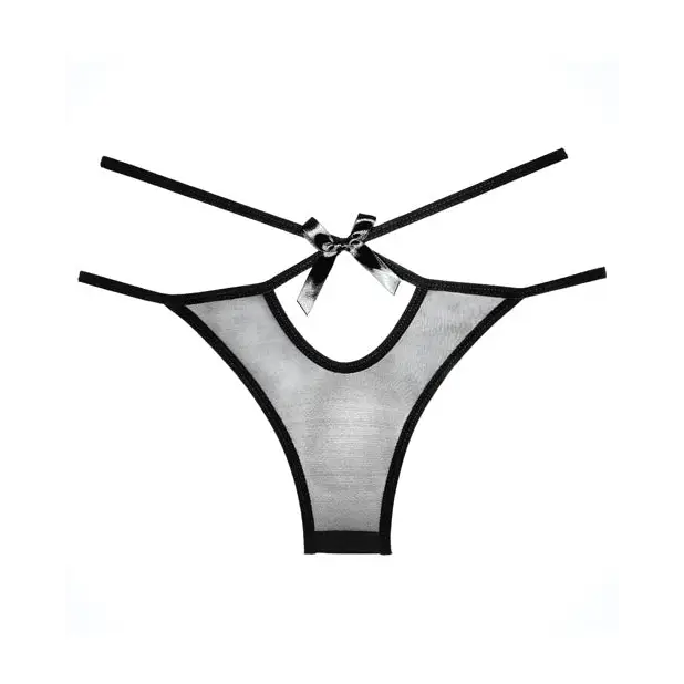 Adore Sheer Naughty Vanilla Panty Black O/S - Lingerie - Packaged