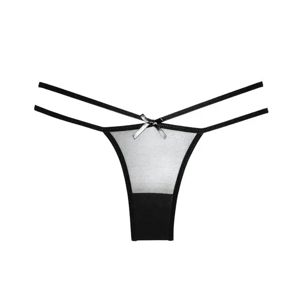 Adore Sheer Naughty Vanilla Panty Black O/S - Lingerie - Packaged