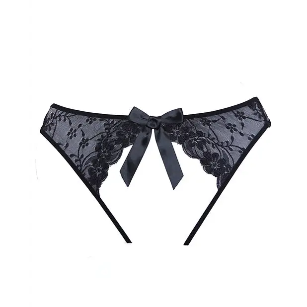 Adore Sheer Teaz Open Panty Black O/S - Lingerie - Packaged