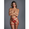 Adore the Fantasy Strappy Harness & Ouverte G-String Red O/S - Lingerie - Packaged