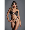 Adore the Flame Strappy Lace Bra & Thong Black O/S - Lingerie - Packaged
